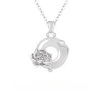 Silberne Anhängerkette für Damen, 925Er Sterlingsilber Geburtstagskette mit Anhänger In Form Von Zwölf Blumengöttinnen für Ehefrau, Mutter, Freundin, Tochter, Freundin - Geschenkbox April Peony