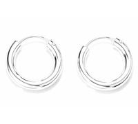Silberne Creolen Ohrringe aus 925 Sterlingsilber - Runde Klappcreolen für Damen & Herren, schlicht, minimalistisch, poliert, hypoallergen, zeitloser Ohrschmuck