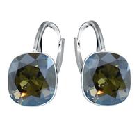 Silberne Ohrringe Exklusive Markenkristall Designs - Hochwertige Silber 925 Ohrhänger für Damen in verschiedenen Shades und Farben (Black Diamond Moonlight)