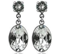 Silberne Ohrstecker hängend mit Kristall Ovalschliff von Nobel