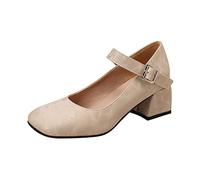 Silberne Schuhe Damen: Blockabsatz Absatzschuhe Beige Festliche Dirndl Slingback Elegant High Heels Trachtenschuhe 2023 Hochzeit Pumps Zum Kleid Weite H Breite Füße Spangenpumps