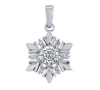 Silberner Schneeflocken-Anhänger mit Swarovski®-Zirconia