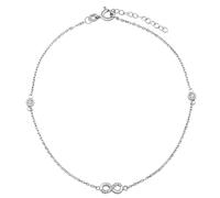 Silbernes Fußkettchen Abigail mit Infinity-Motiv und Brilliance Zirconia 24 + 3 cm