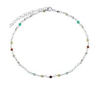 Silbernes Fußkettchen Arika mit Mix aus echten Steinen