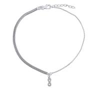 Silbernes Fußkettchen Ellie mit Infinity-Motiv und Brilliance Zirconia