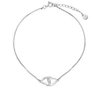 Silbernes Fußkettchen Hester mit ineinander verschlungenen Herzen 23 + 3 cm
