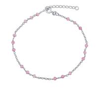 Silbernes Fußkettchen Marina 22 + 3 cm - rosa