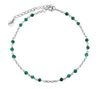 Silbernes Fußkettchen Marina grün