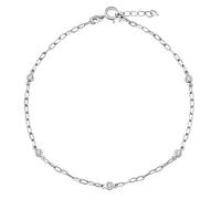 Silbernes Fußkettchen Mary mit Brilliance Zirconia 23 + 2,5 cm