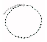 Silbernes Fußkettchen mit echtem schwarzen Opal Arika