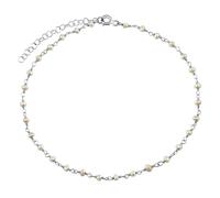 Silbernes Fußkettchen mit weißen Naturperlen Arika