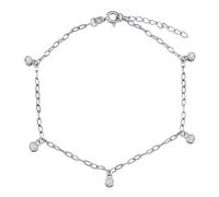 Silbernes Fußkettchen Samantha mit Brilliance Zirconia 23 + 3 cm