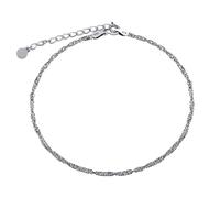 Silbernes gedrehtes Fußkettchen Curb Caitlin