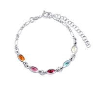 Silbernes Kinderarmband Rainbow mit bunten Steinen
