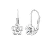 Silberohrringe für Kinder Blümchen mit Swarovski® Zirconia