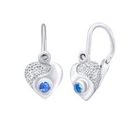 Silberohrringe für Kinder Herz mit Swarovski® Zirconia
