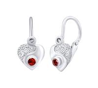 Silberohrringe für Kinder Herz mit Swarovski® Zirconia