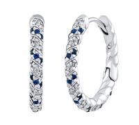 Silberohrringe Gianna mit klaren und blauen Brilliance Zirconia Creolen 18 mm