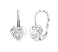 Silberohrringe Herz mit klarem Brilliance Zircona