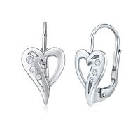 Silberohrringe HERZ mit Swarovski® Zirconia