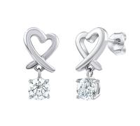 Silberohrringe Herz mit Swarovski® Zirconia