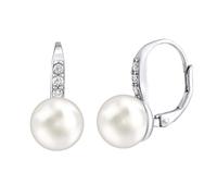 Silberohrringe mit weißer Perle Swarovski® Crystals 8 mm