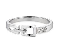 Silberring BRUNO BANANI "Schmuck Geschenk Fingerring mit Gürtelschnallen-Optik" Gr. 54, silberfarben, kristallweiß, Fingerringe, Damen, 54, Silber 925 (Sterlingsilber), 2,8mm, Silberring, mit Zirkonia