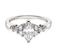 Silberring BRUNO BANANI "Schmuck Geschenk Verlobungsring rhodiniert" Gr. 54, silberfarben, kristallweiß, Fingerringe, Damen, 54, Silber 925 (Sterlingsilber), 1,7mm, Silberring, mit Zirkonia (synth.) (