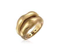 Silberring ELLI PREMIUM "Ring Bandring Bicolor Organic Look 925 Sterling Silber vergoldet" Gr. 54, gold, Fingerringe, Damen, 54, Silber 925 (Sterlingsilber), Silberring (63430519-54) gold