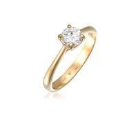 Silberring ELLI PREMIUM "Ring Moissanite Solitär Verlobungsring 925 Silber" Gr. 54, gold, Fingerringe, Damen, 54, Silber 925 (Sterlingsilber), Silberring (95986735-54) gold