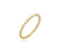 Fingerring ELLI PREMIUM "Basic Bandring Geo Minimal Ball Look 375 Gelbgold" Fingerringe Gr. 54 mm, ohne Stein, Gelbgold 375, 2 mm, goldfarben (gold) Damen Fingerringe (61475445-54)