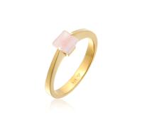 Silberring ELLI PREMIUM "Ring Solitär Edelstein Viereck Klassik 925 Silber" Gr. 60, gold, Fingerringe, Damen, 60, Silber 925 (Sterlingsilber), Silberring (68230229-60) gold