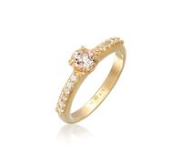 Silberring ELLI PREMIUM "Ring Topas Morganit Verlobungsring 925 Silber" Gr. 58, gold, Fingerringe, Damen, 58, Silber 925 (Sterlingsilber), Silberring (43546245-58) gold