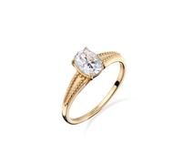 Elli PREMIUM Verlobungsring Moissanite Weiß 375 Gelbgold 54 Damen