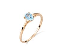 Silberring ELLI PREMIUM "Ring Verlobungsring Topas Hellblau 585 Gelbgold" Gr. 54, gold, Fingerringe, Damen, 54, Gelbgold 585, Silberring (49799255-54) gold