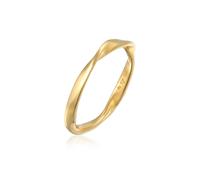 Silberring ELLI "Ring Bandring Gedreht Stapelring Basic 925 Silber" Gr. 58, gold, Fingerringe, Damen, 58, Silber 925 (Sterlingsilber), Silberring (16074517-58) gold