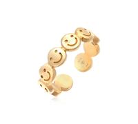 Elli Ring Damen Band mit Smiling Face Offen 925 Silber