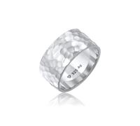 Silberring ELLI "Ring Breit Bandring Gehämmert Matt 925er Silber" Gr. 54, silber, Fingerringe, Damen, 54, Silber 925 (Sterlingsilber), Silberring (81888048-54) silber