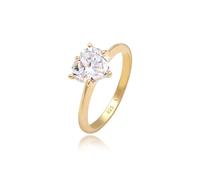 Silberring ELLI "Ring Herz Zirkonia Verlobungsring Solitär 925 Silber" Gr. 58, weiß, Fingerringe, Damen, 58, Silber 925 (Sterlingsilber), Silberring (63533441-58) weiß