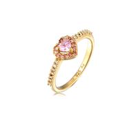 Silberring ELLI "Ring Herz Zirkonia Weiß 925 Sterling Silber" Gr. 52, gold, Fingerringe, Damen, 52, Silber 925 (Sterlingsilber), Silberring (99931700-52) gold