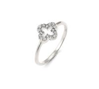 Silberring ELLI "Ring Kleeblatt Weiß 925 Sterling Silber, mit Kristallen von Swarovski" Gr. 58, silber, Fingerringe, Damen, 58, Silber 925 (Sterlingsilber), Silberring (23907523-58) silber