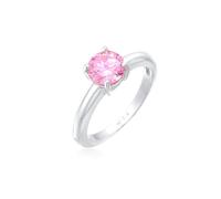 Silberring ELLI "Ring Solitär Klassisch Zirkonia Verlobung 925 Silber" Gr. 54, pink, Fingerringe, Damen, 54, Silber 925 (Sterlingsilber), Silberring (52861543-54) pink