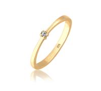 Silberring ELLI "Ring Solitär Kristall Grau 925 Sterling Silber" Gr. 54, gold, Fingerringe, Damen, 54, Silber 925 (Sterlingsilber), Silberring (12743305-54) gold