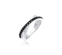 Silberring ELLI "Ring Wickelring Zart 925 Silber, mit Kristallen von Swarovski" Gr. 58, silber, Fingerringe, Damen, 58, Silber 925 (Sterlingsilber), Silberring (88319507-58) silber