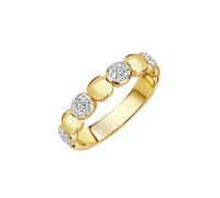 Silberring FIRETTI "Schmuck Geschenk Silber 925 Damenring Ring Viereck" Gr. 62, gelbgoldfarben, silberfarben, kristallweiß, Fingerringe, Damen, 62, Silber 925 (Sterlingsilber), 4mm, Silberring, mit Zi