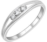 Silberring FIRETTI "Schmuck Geschenk Silber 925 Fingerring Ring" Gr. 52, silber (silberfarben, kristallweiß), Fingerringe, Damen, 52, Silber 925 (Sterlingsilber), 2mm, Silberring, mit Zirkonia (synth.