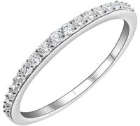 Silberring FIRETTI "Schmuck Geschenk Silber 925 Fingerring Ring Memoire" Gr. 56, silber (silberfarben, kristallweiß), Fingerringe, Damen, 56, Silber 925 (Sterlingsilber), 1,7mm, Silberring, mit Zirkon