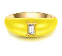 Silberring GLANZSTÜCKE MÜNCHEN "AV302" Gr. 50, gelb (gelbgold), Fingerringe, Damen, 50, Silber 925 (Sterlingsilber), 7,9mm, Silberring, mit Zirkonia (87003368-50) gelbgold