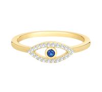 Silberring GLANZSTÜCKE MÜNCHEN "GSM1013" Gr. 56, gelb (gelbgold), Fingerringe, Damen, 56, Silber 925 (Sterlingsilber), 1,5mm, Silberring, mit Zirkonia (92254322-56) gelbgold