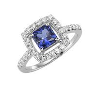 Silberring "in blau, fuchsia oder lila, Zirkonia weiß, Silber 925" Gr. 54, blau, GIORGIO MARTELLO MILANO, Fingerringe, Damen, 54, Silber 925 (Sterlingsilber), Silberring (82991756-54) blau